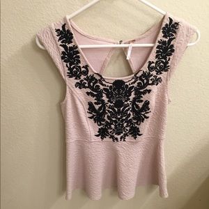Free People Embroidered Peplum
